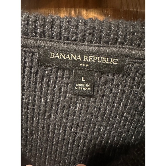 Banana Republic Gray Knit Sweater Cropped Pullover Long Sleeve Women's L - Picture 2 of 4